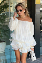 Off Shoulder Ruffle Tiered Mini Dress image 5