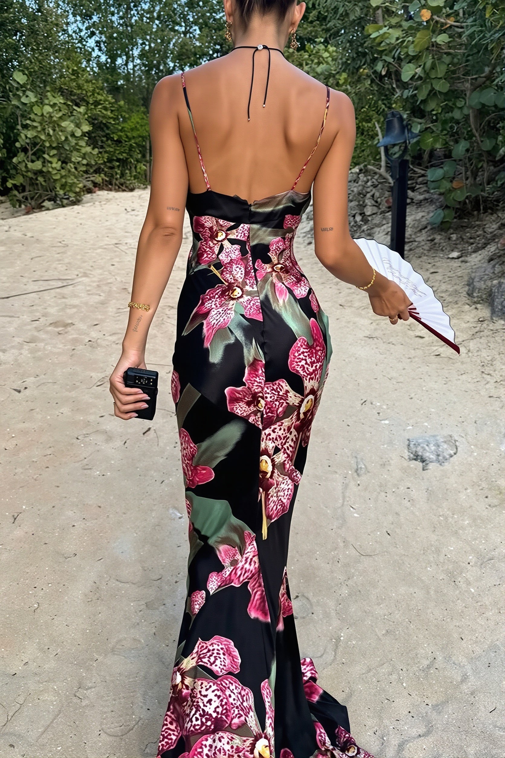Elegant Floral Lace Cami Maxi Dress image 4