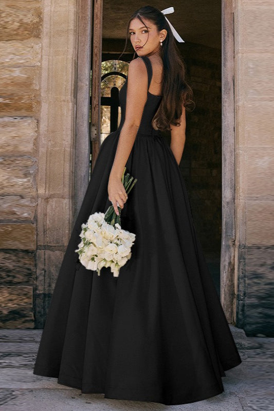 Elegant Solid A Line Long Prom Dress image 9