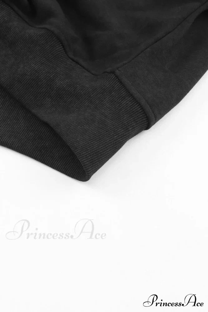 Acid Back Wash Open V-shape in Sweatshirt Black image 11