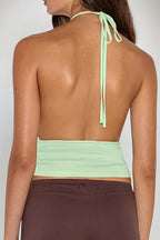 Solid Hollow Waist Slim Halter Top image 4