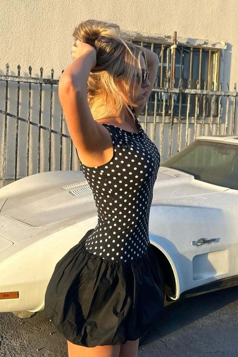 Sexy Polka Dot Cami Tulip Hem Mini Dress image 3