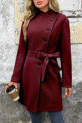 Wool Blend Mid-Length Single Breasted Coat image 5