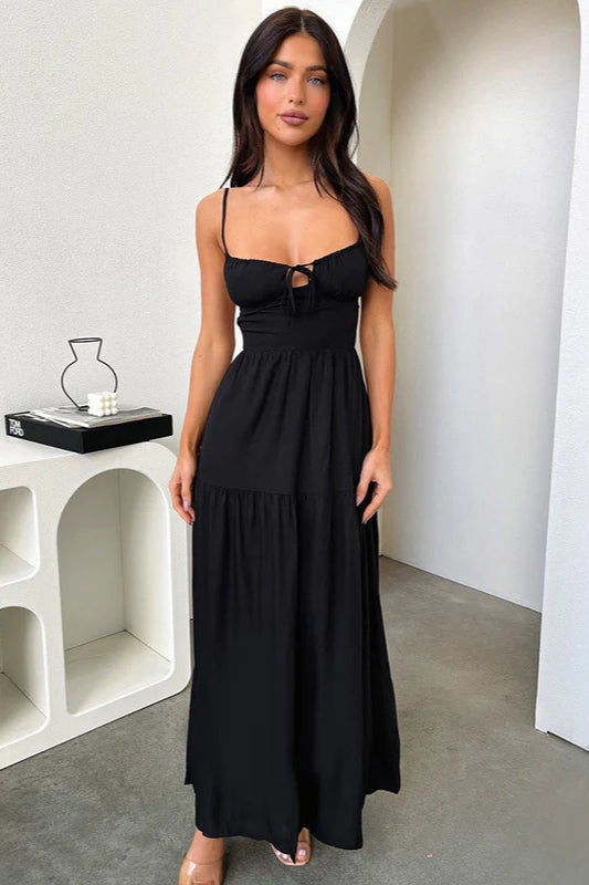 Backless Cami A-Line Dress with Waist Tie Party Dress image 1