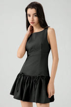 Solid Color Bow Sleeveless Mini Dress image 5