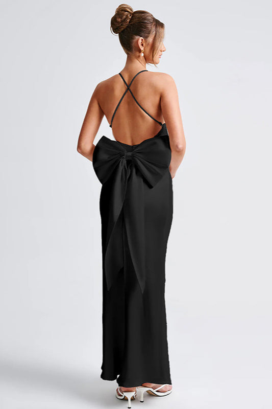 Satin Bowknot Strap Party Dress image 9