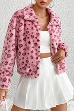 Cozy Heart Leopard Print Fleece Coat image 2