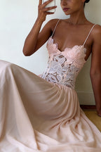 Elegant Lace Hollow Splice Chiffon Dress image 11