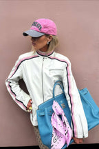 Colorblock Panel Faux Leather Coat image 1