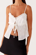 Lace Trim Open Front Cami Top image 1