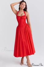 Adabella Cotton Stylish Halter Midi Sundress image 38