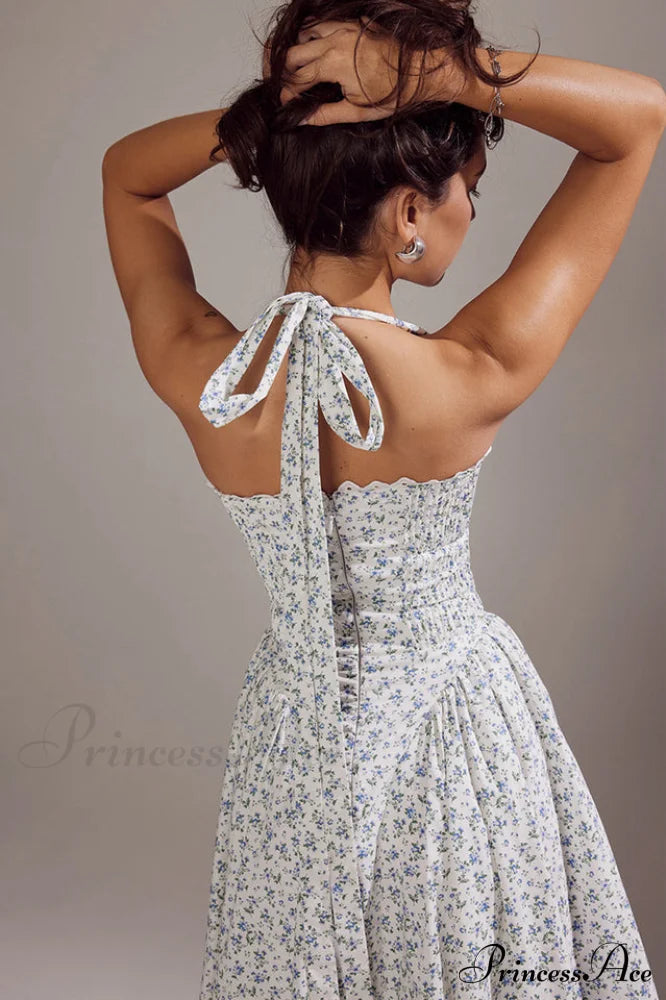 Adabella Cotton Stylish Halter Midi Sundress image 36