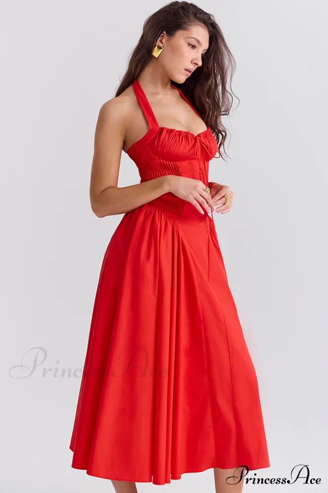 Adabella Cotton Stylish Halter Midi Sundress image 39