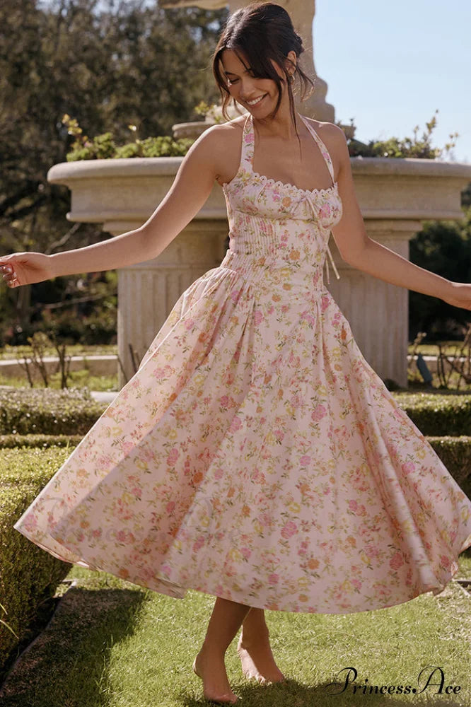 Adabella Cotton Stylish Halter Midi Sundress image 23