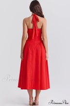 Adabella Cotton Stylish Halter Midi Sundress image 41