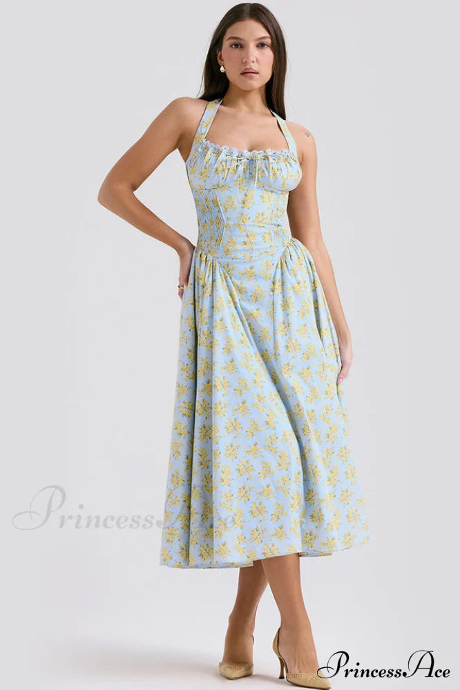 Adabella Cotton Stylish Halter Midi Sundress image 25