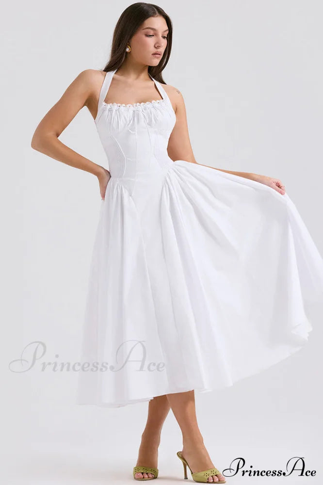Adabella Cotton Stylish Halter Midi Sundress image 6