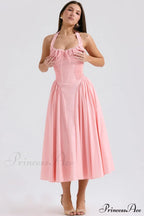 Adabella Cotton Stylish Halter Midi Sundress image 12