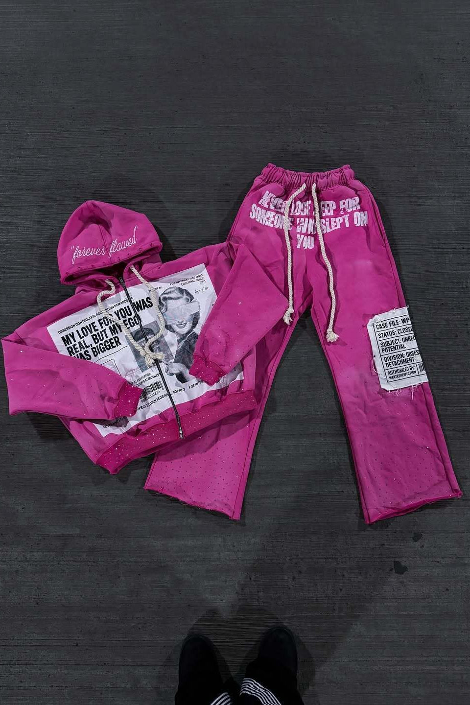 Color Block Rhinestone Street Hoodie image 7