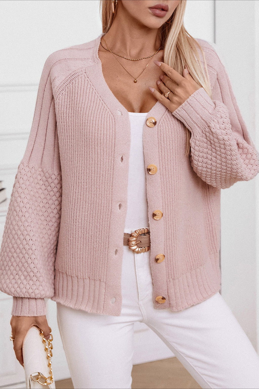 Solid Button Knit Cardigan image 5