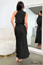 Addison Stretch Satin Charming Long Sleeve Midi Dress image 3