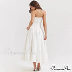 Adriana Midi A-Line Charming Strapless Corset Dress image 21