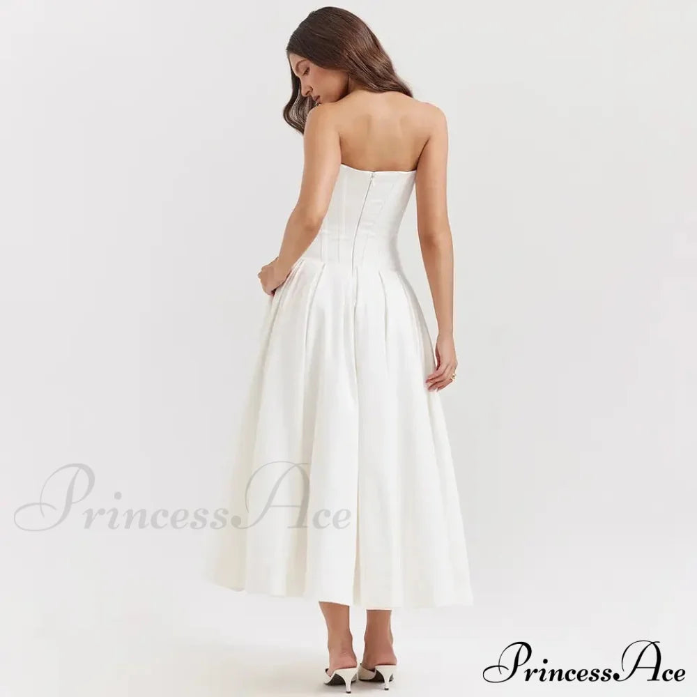 Adriana Midi A-Line Charming Strapless Corset Dress image 21