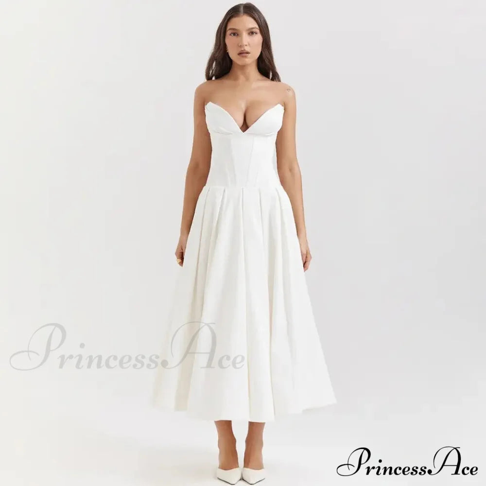 Adriana Midi A-Line Charming Strapless Corset Dress image 24