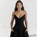 Adriana Midi A-Line Charming Strapless Corset Dress image 6