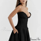 Adriana Midi A-Line Charming Strapless Corset Dress image 5