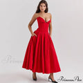 Adriana Midi A-Line Charming Strapless Corset Dress image 1