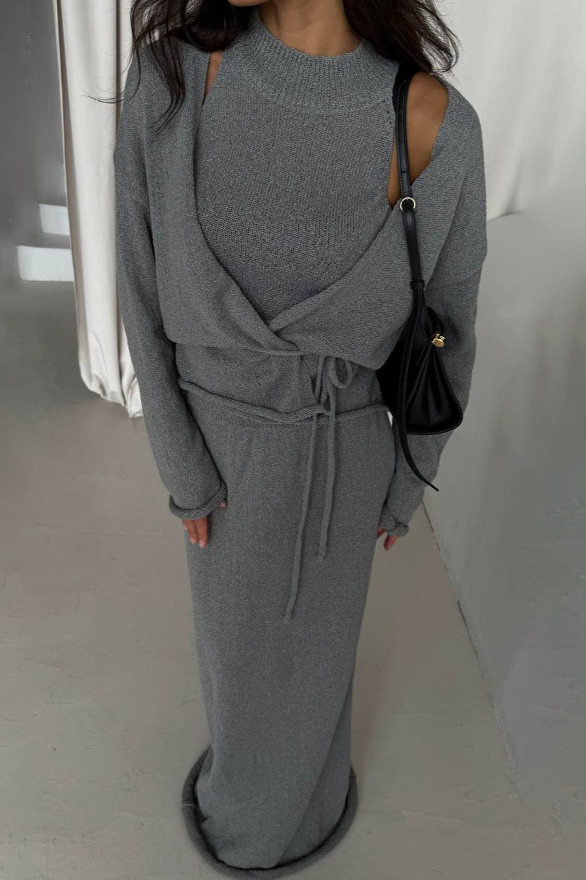Tie Front Knit Set Sweater Dress image 3
