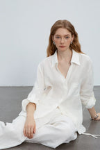 Minimalist Casual Vibe Linen Loose-fit Blouse image 2