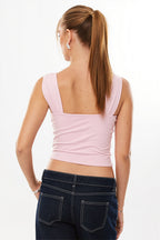 Solid Irregular Metal Decor Halter Top image 4