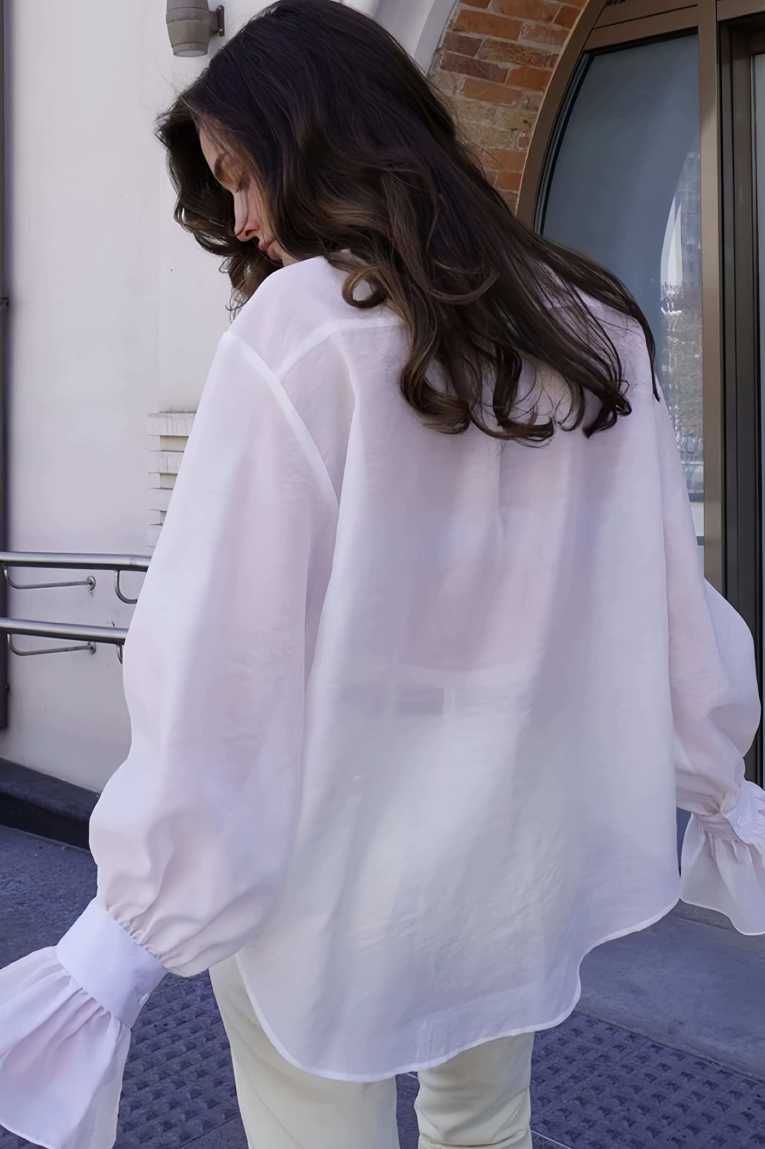 Chic Ruffled Sleeve Loose Blouse image 7