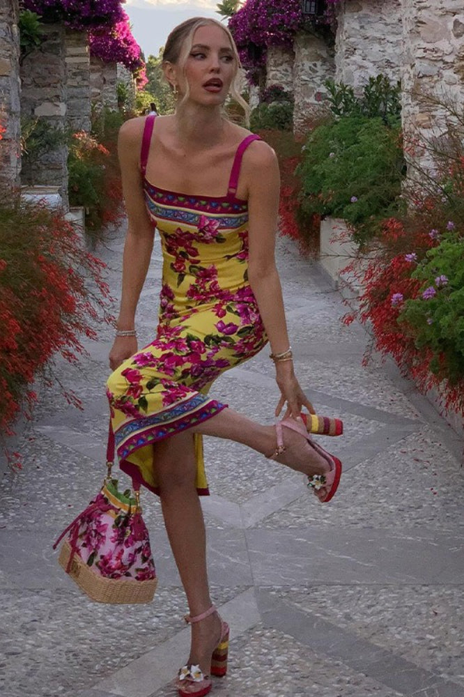 Ethnic Vintage Print Slim Cami Midi Dress image 6
