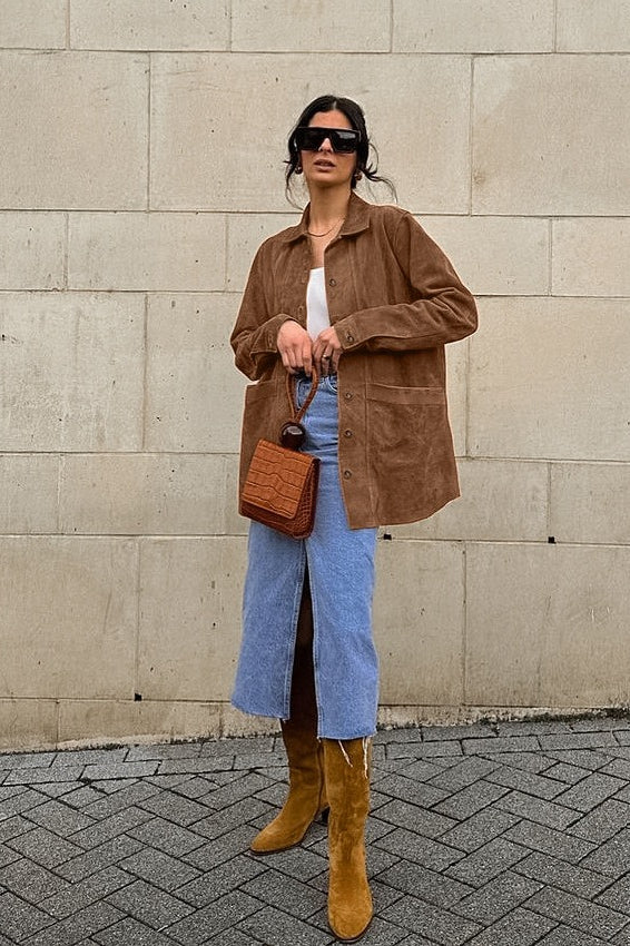 Fashionable Brown Suede Jacket image 4