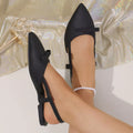 Adele Slingback Sandals detail view styled for Avrienne