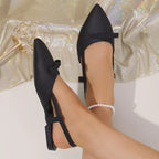 Adele Slingback Sandals detail view styled for Avrienne