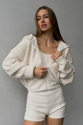 Fuzzy Solid Cardigan Tank Three Piece Set image 1