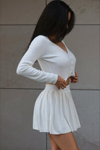 Sexy Knit Crop Top Two Piece Skirt Set image 8