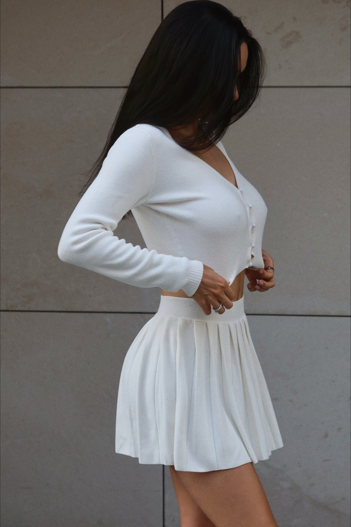 Sexy Knit Crop Top Two Piece Skirt Set image 8