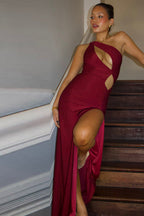 One-Shoulder Cutout Split Bodycon Party Dress image 5
