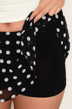 Sheer Polka Dot Mesh Mini Skirt image 4