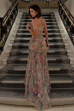 Sexy Print A Line Cami Slit Maxi Dress image 4