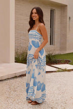 Shell Print High Waist Flowy Cami Maxi Dress image 3