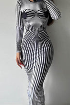 Round Neck Long Sleeve Maxi Dress image 3