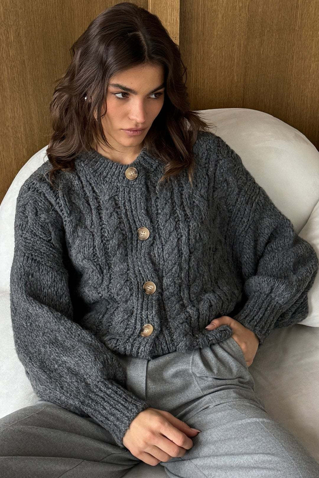 Vintage Cable Knit Crewneck Sweater image 7