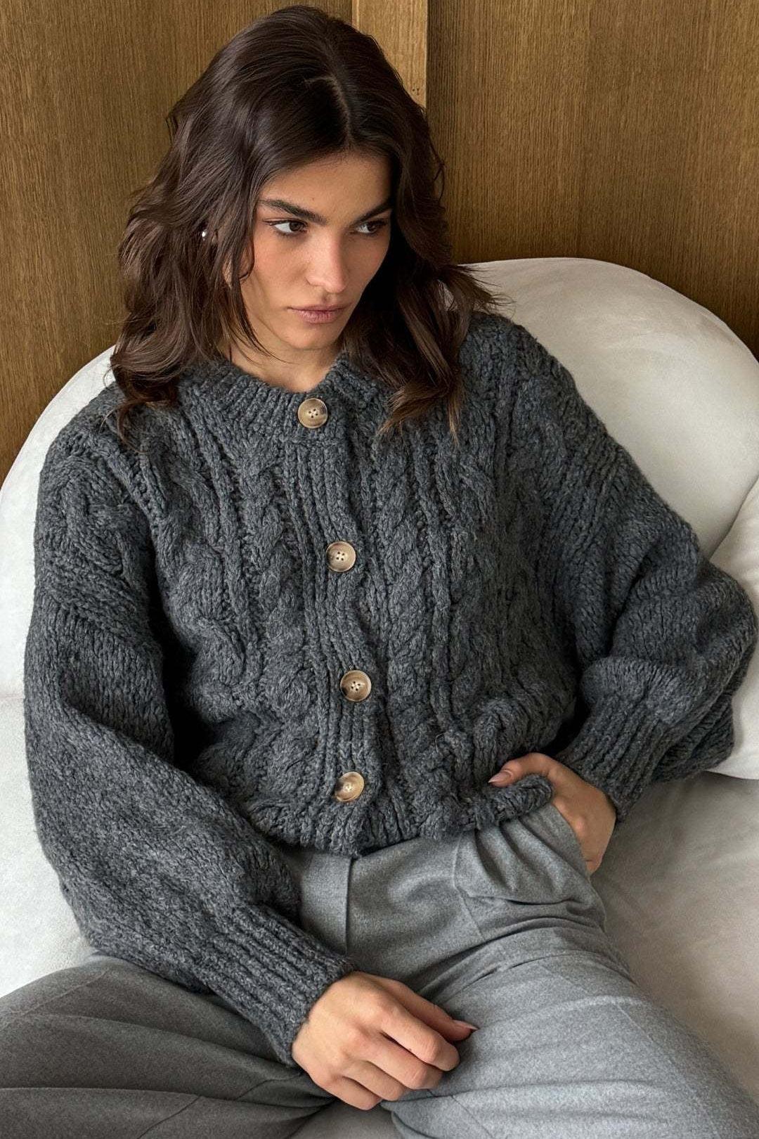 Vintage Cable Knit Crewneck Sweater image 7