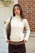 Cable Knit Round Neck Knit Top image 1